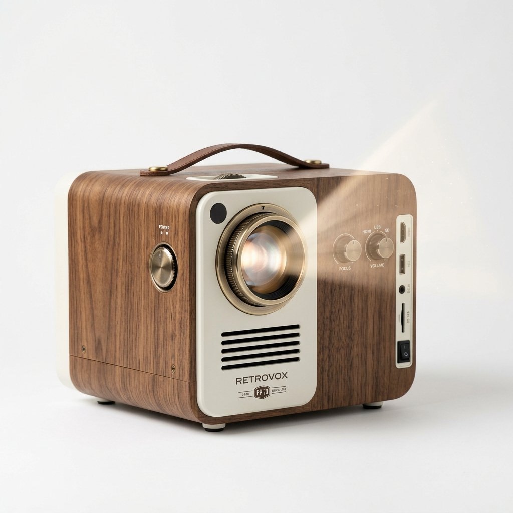 Vidéoprojecteur rétro vintage design bois, valeur €200